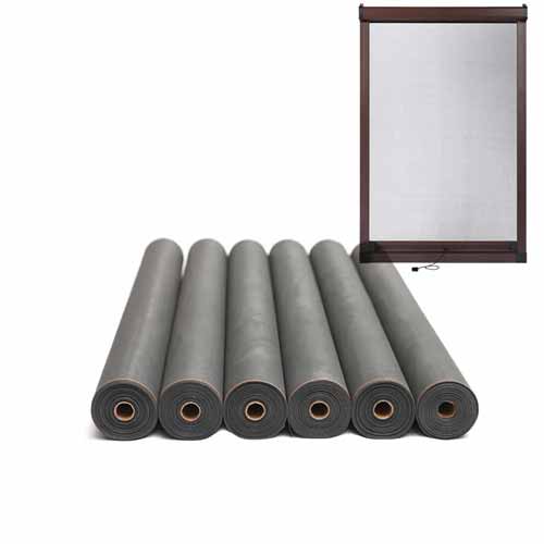 stiff charcoal fly mosquito net screen mesh out door fly bug roller retractable screen window